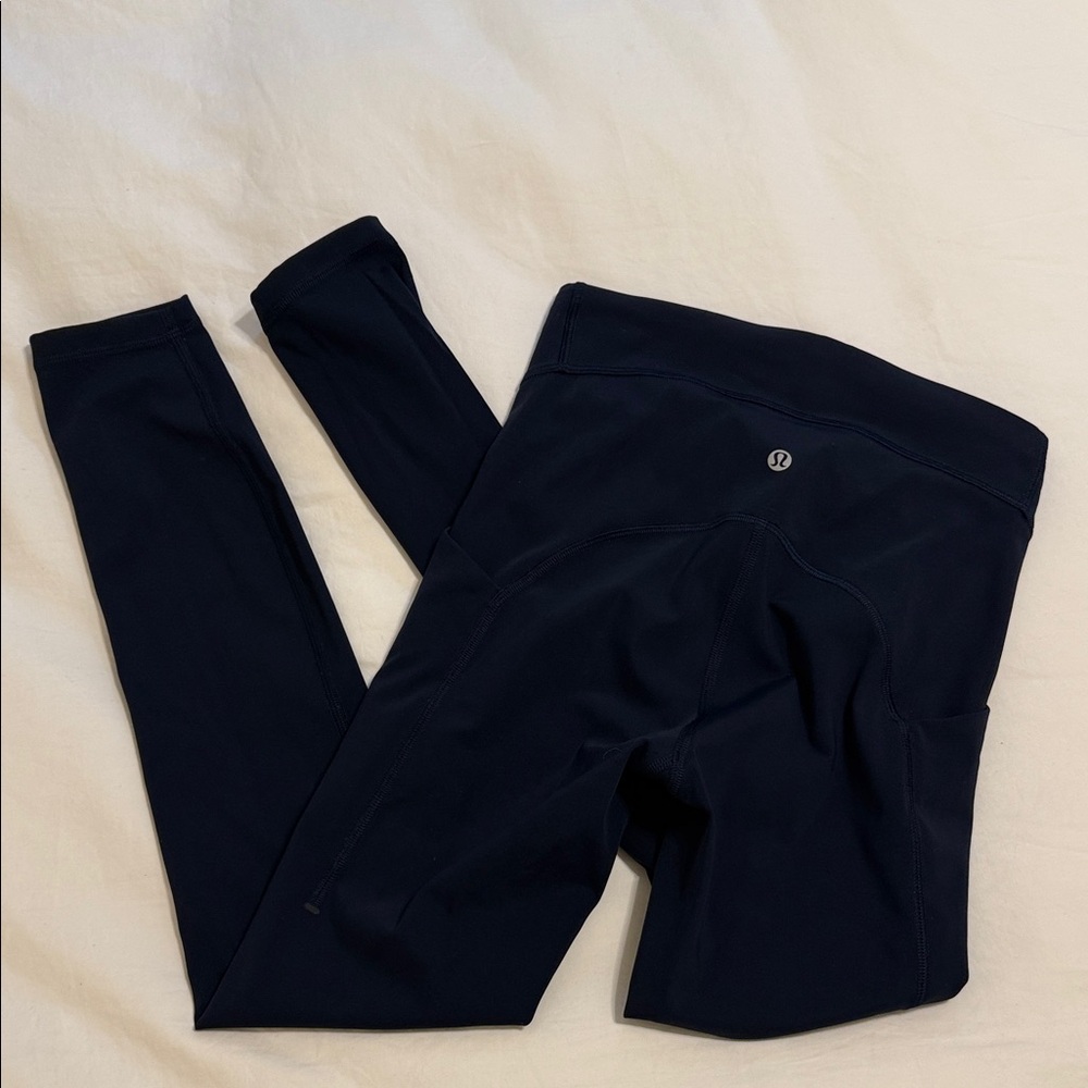 Lululemon Navy Wunder Under Leggings Size 4
